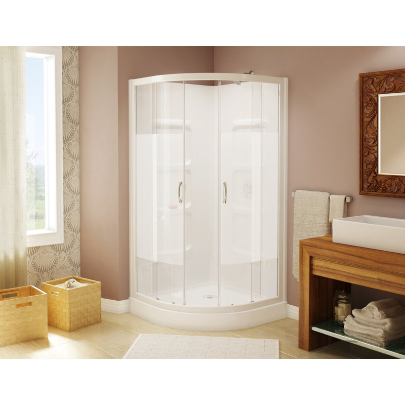 Symple Stuff Clarkfield 37.5" x 74" NeoRound Sliding Shower Enclosure